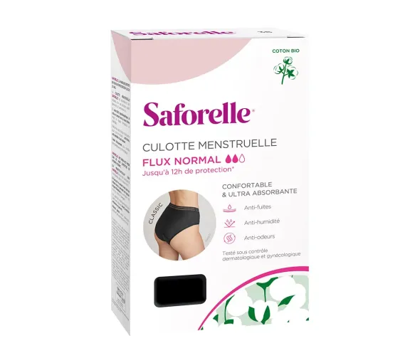 Culotte menstruelle flux abondant taille 34-36 Saforelle - 1 culotte noire coton - image 1