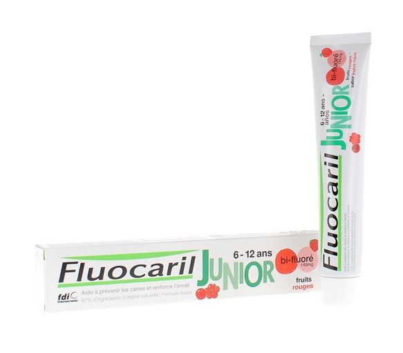 Dentifrice junior 1ères dents définitives fruits rouges Fluocaril - tube de 75 ml