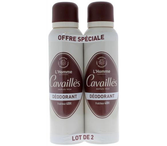 Déodorant fraîcheur 48h homme Rogé Cavaillès - lot de 2 sprays de 150ml - image 1