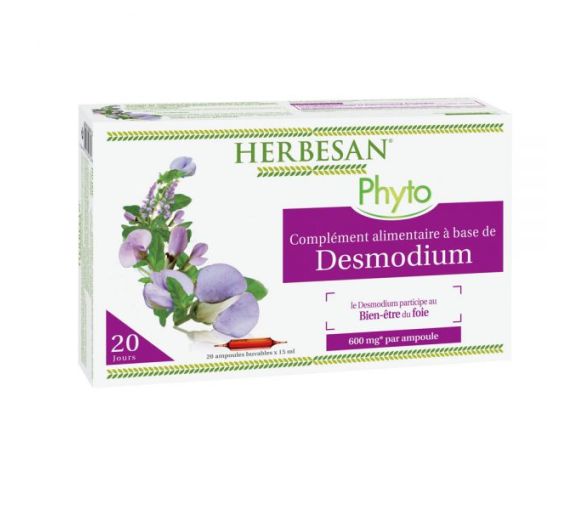 Desmodium bien-être du foie Herbesan - boite de 20 ampoules