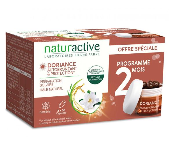 Doriance autobronzant et protection Naturactive - lot de 2x30 capsules