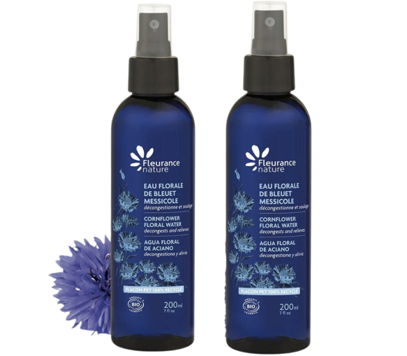 Eau florale de bleuet messicole Fleurance nature - lot de 2 de sprays de 200ml - image 1
