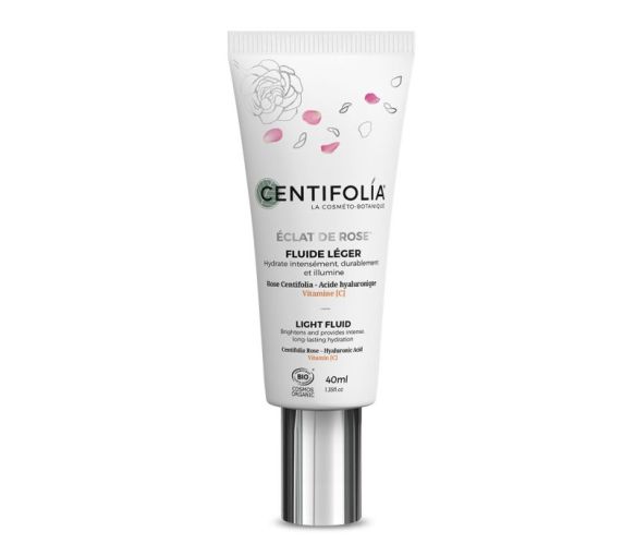 Fluide hydratant éclat de rose bio Centifolia - tube de 40 ml