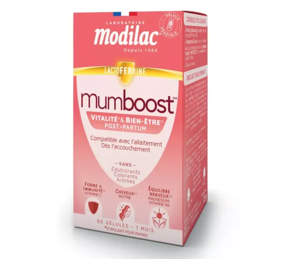 Mumboost vitalité et bien-être post-partum Modilac - boite de 60 gélules