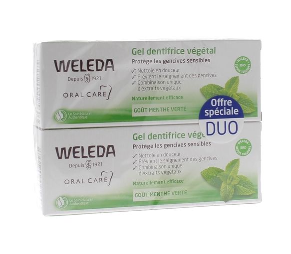 Gel dentifrice végétal Weleda - lot de 2 tubes de 75 ml