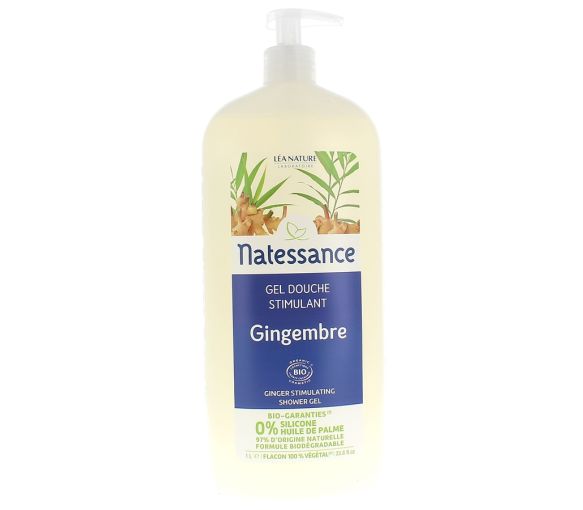 Gel douche stimulant gingembre bio natessance Léa Nature - flacon de 1 litre
