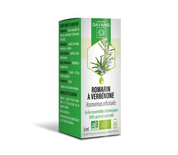 Huile essentielle Romarin à verbénone bio Dayang - flacon de 5ml