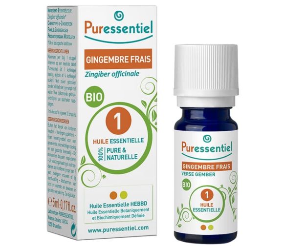 Huile essentielle bio gingembre frais Puressentiel - flacon de 5 ml