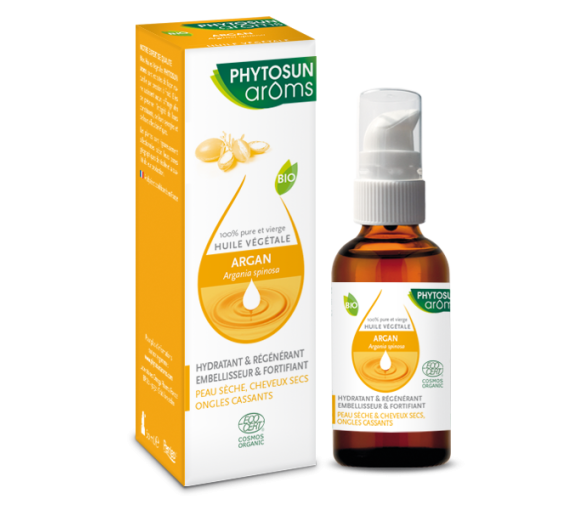 Huile végétale d'argan bio Phytosun Arôms - flacon de 50 ml
