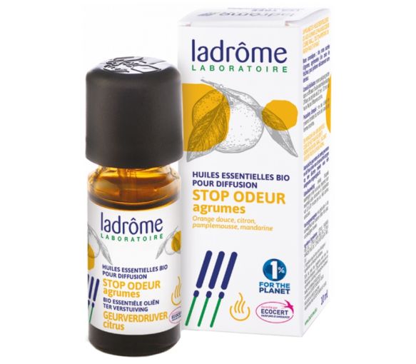 Huiles essentielles bio pour diffusion Stop odeur agrumes Ladrôme - flacon de 10 ml