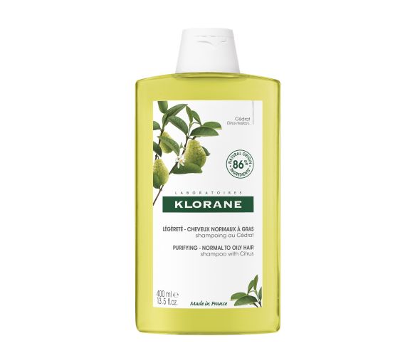 Shampooing à la pulpe de cédrat légèreté Klorane - flacon de 400 ml - image 1