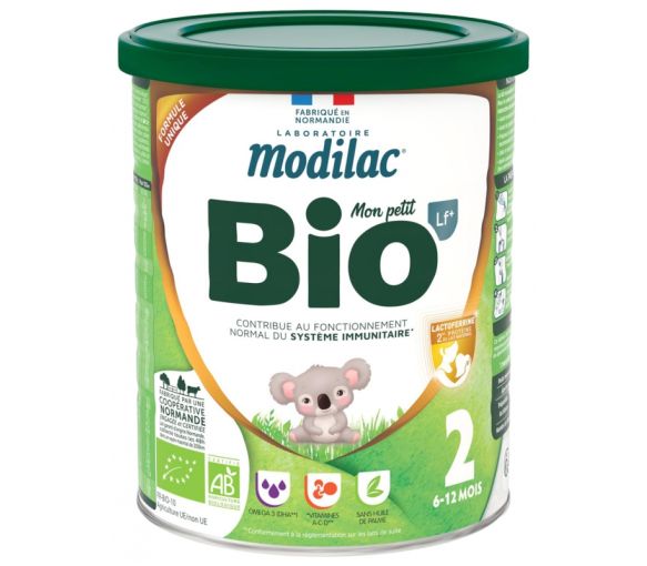 Lait en poudre bio 2ème âge 6 à 12 mois Modilac - pot de 800 g