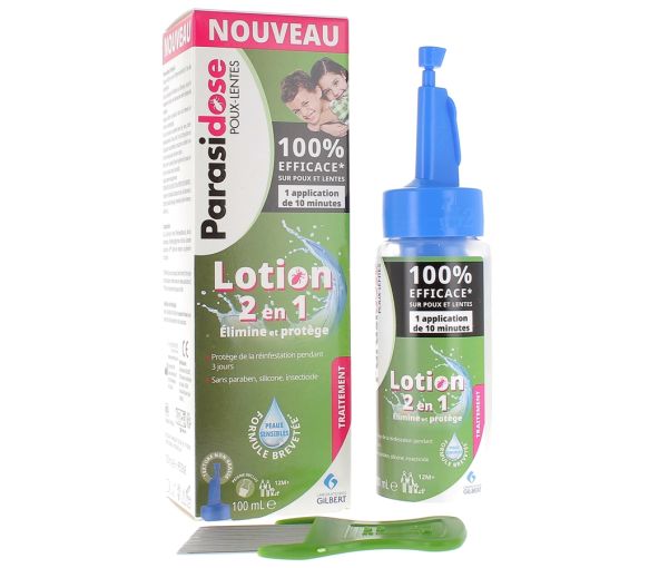 Lotion 2 en 1 poux et lentes Parasidose - flacon de 100ml