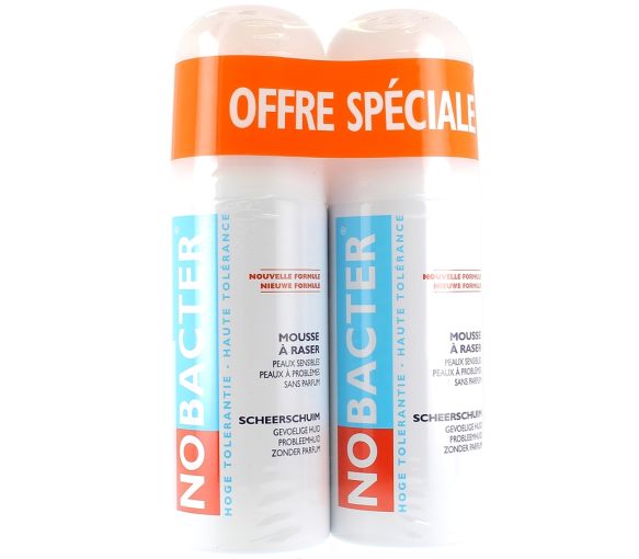 Mousse à raser haute tolérance Nobacter - lot de 2 x 150 ml