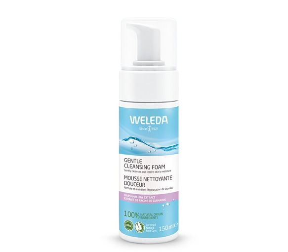 Mousse nettoyante douceur Weleda - flacon-pompe de 150ml