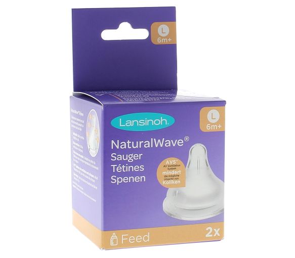Natural Wave Tétines débit rapide Lansinoh - lot de 2 tétines