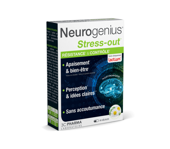 Neurogenius Stress-Out résistance & contrôle 3C Pharma - boîte de 30 gélules