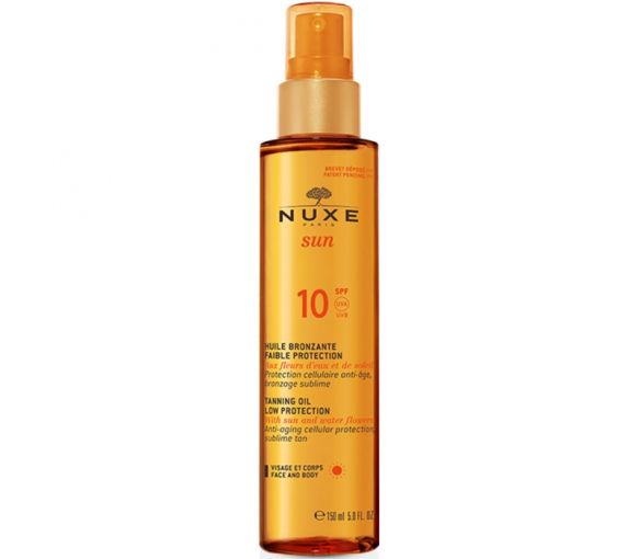 Huile bronzante visage et corps faible protection SPF 10 Nuxe sun - spray de 150 ml - image 1