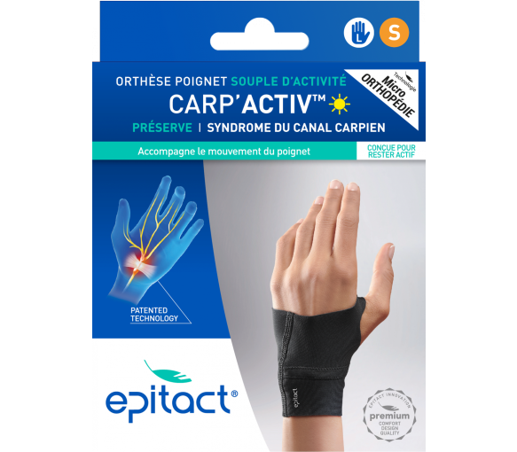 Carp'Activ Orthèse poignet souple d'activité main gauche taille S Epitact - 1 orthèse
