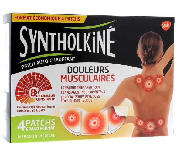 Patch chauffant douleurs musculaires SyntholKiné - boîte de 4 patchs