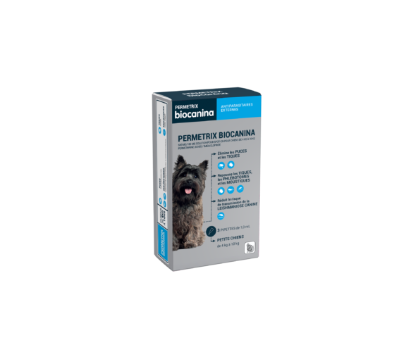 Permetrix solution pour spot-on petit chien Biocanina - boite de 3 pipettes de 0,4ml - image 1