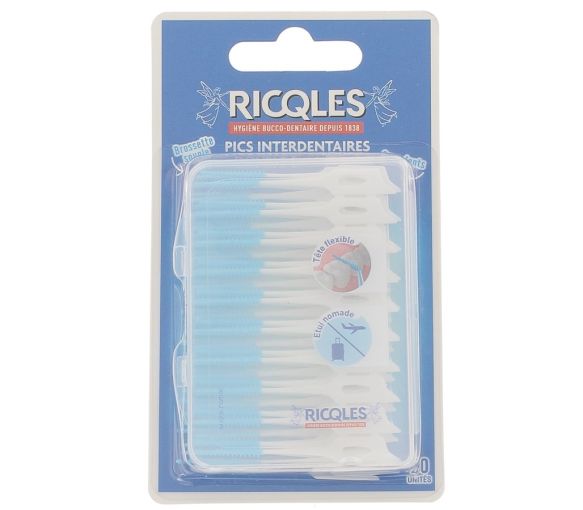 Pics interdentaires double extrémité Ricqles - boite de 60 unités