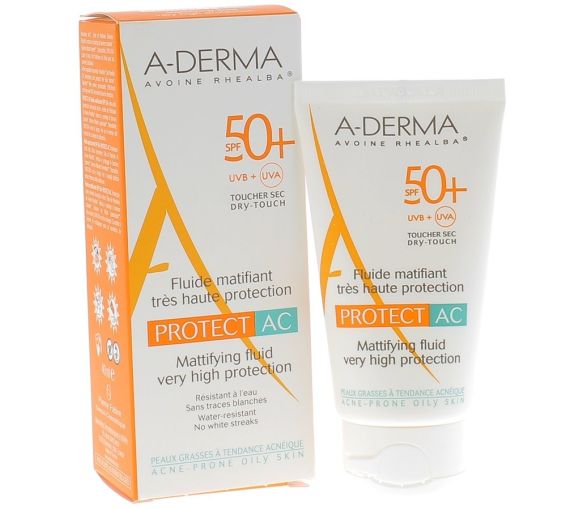 Protect AC fluide matifiant spf 50+ A-Derma - tube de 40 ml - image 1