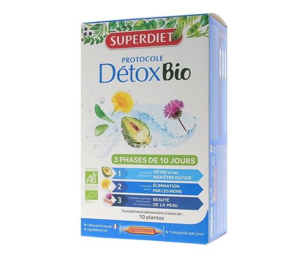 Protocole détox bio Super Diet - boite de 30 ampoules