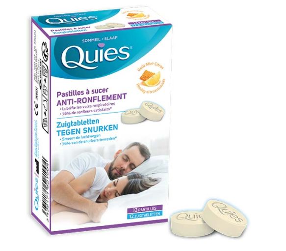 Anti-ronflement pastilles à sucer goût miel citron Quies - boite de 12 pastilles
