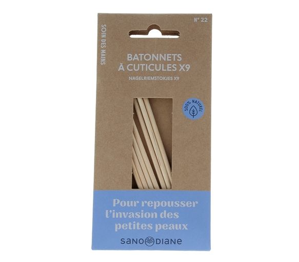 Bâtonnets à cuticules bois exotique Sanodiane - 9 bâtonnets