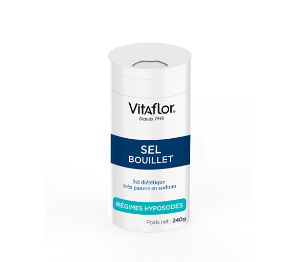 Sel diététique Bouillet très pauvre en sodium Vitaflor - pot de 240g