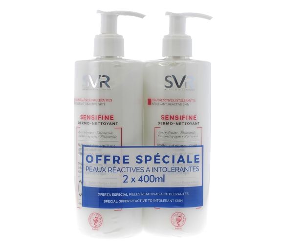 Sensifine dermo-nettoyant SVR - lot de 2 flacons pompe de 400 ml