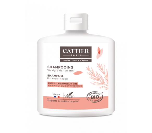 Shampoing Vinaigre de Romarin Bio Cheveux Gras Cattier - flacon 250 ml