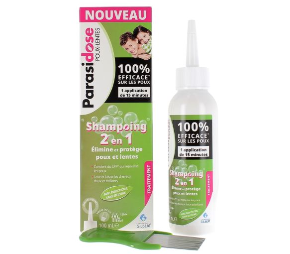 Shampooing 2 en 1 anti-poux et lentes Parasidose - flacon de 100ml