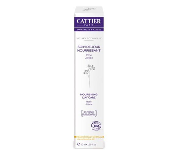 Soin de jour nourrissant bio secret botanique peaux sèches et sensibles Cattier - flacon de 50 ml - image 1