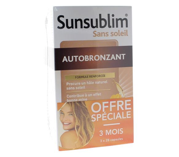 Sunsublim Autobronzant Nutréov - lot de 3x28 capsules (1 boîte offerte)