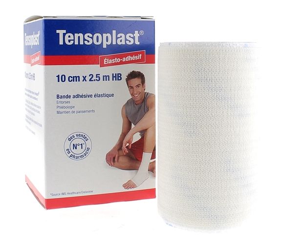 Tensoplast élasto-adhésif bande adhésive élastique BSN médical - bande de 10 cm x 2,5 m