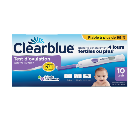 Test d'ovulation digital avancé Clearblue - boite de 10 tests - image 1