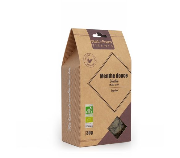 Tisane Feuille Menthe Douce Bio Digestion Nat & Form - sachet de 30 g