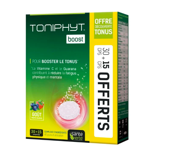 Toniphyt boost Santé verte - 30 comprimés effervescents + 15 gratuits - image 1