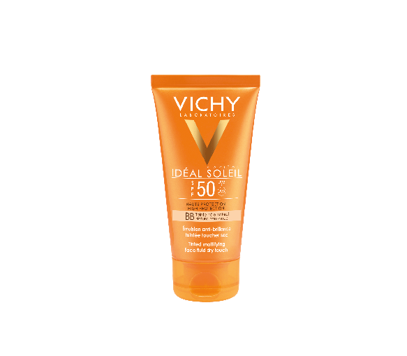Capital soleil spf 50 haute protection BB émulsion toucher sec teinté Vichy - tube de 50 ml