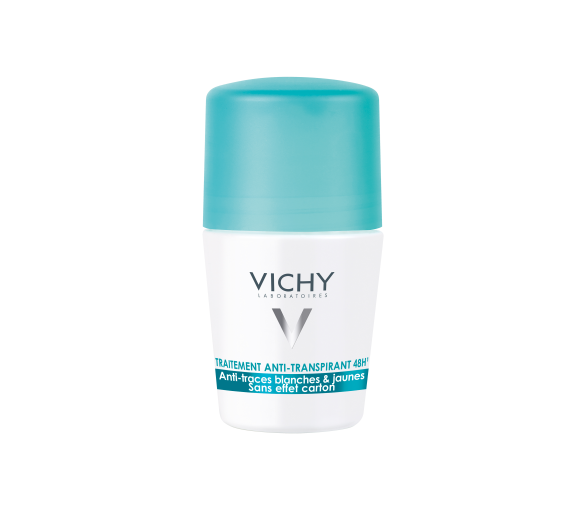 Déodorant anti-transpirant 48h anti-traces blanches & jaunes Vichy - roll-on bille de 50 ml - image 1
