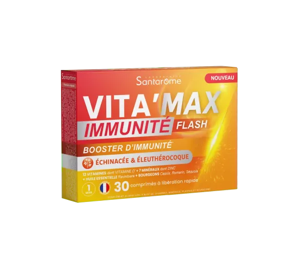 Vita'Max Immunité Flash booster d'immunité Santarome - boite de 30 comprimés - image 1