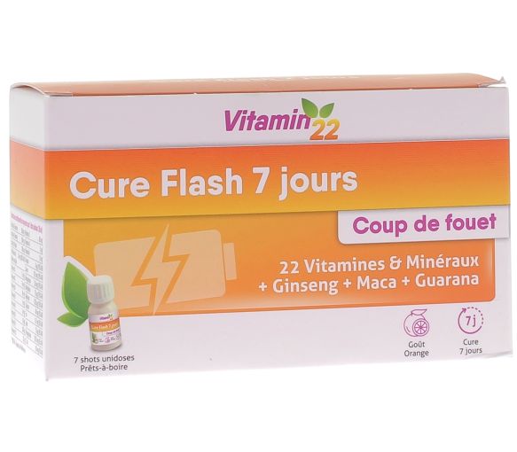Vitamin 22 cure flash 7 jours Ineldea - boite de 7 flacons unidoses de 30 ml - image 1
