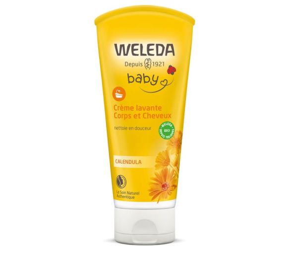Crème lavante Calendula corps et cheveux Weleda bébé - tube de 200 ml - image 1