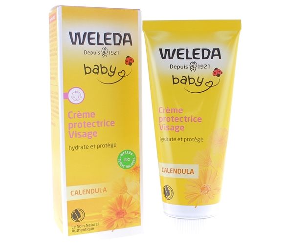 Crème protectrice visage au Calendula Weleda bébé - tube de 50 ml - image 1