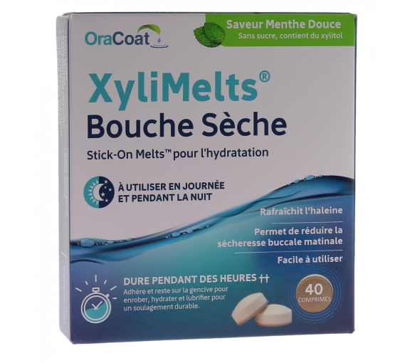 XyliMelts Comprimé adhésive contre la bouche sèche saveur menthe douce - boîte de 40 comprimés - image 1