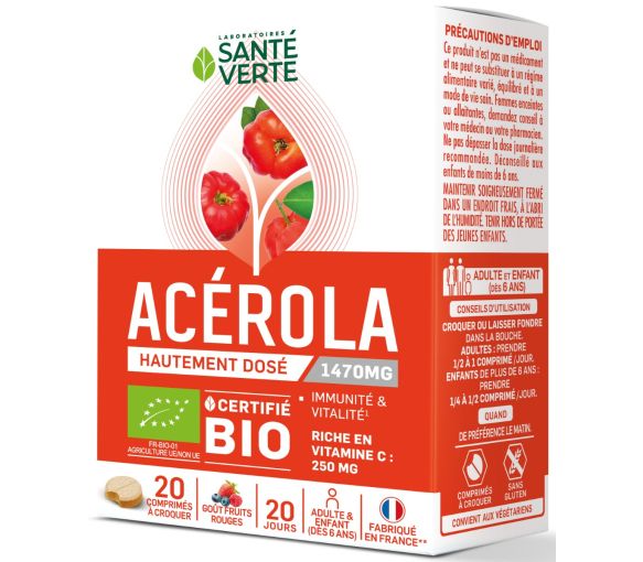 Toniphyt acérola Santé Verte - boîte de 20 comprimés - image 1
