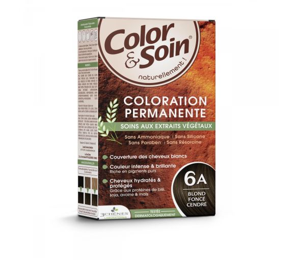 Color & soin coloration permanente Blond cendré foncé 6A Les 3 chênes - 1 kit