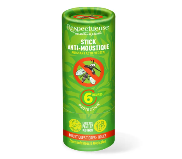 Stick anti-moustique puissant actif végétal Respectueuse - stick de 40g